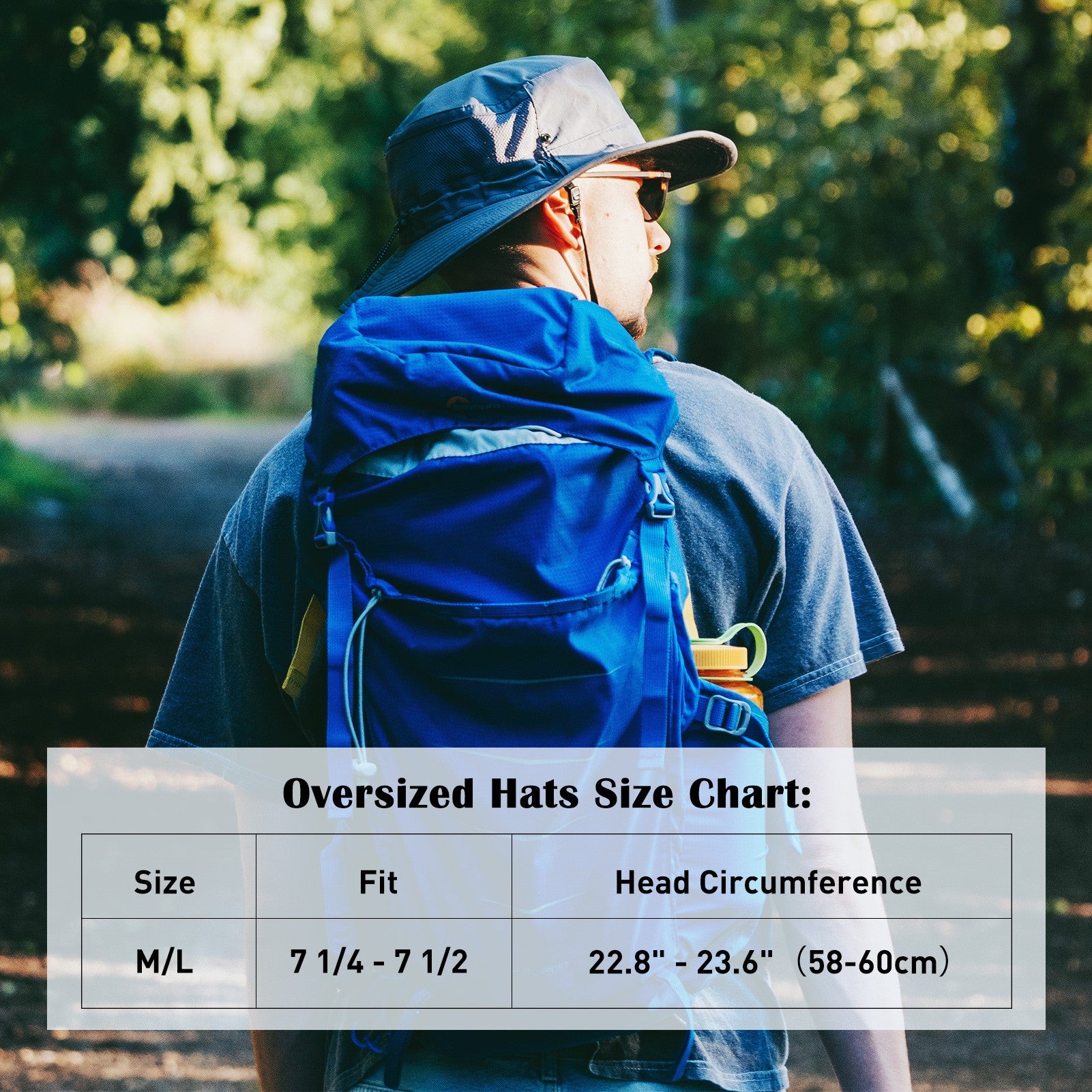 TOP-EX Chapeau bob de soleil à large bord pour pêche et randonnée d’été avec sangle amovible et maille ventilée M/L Bleu marine