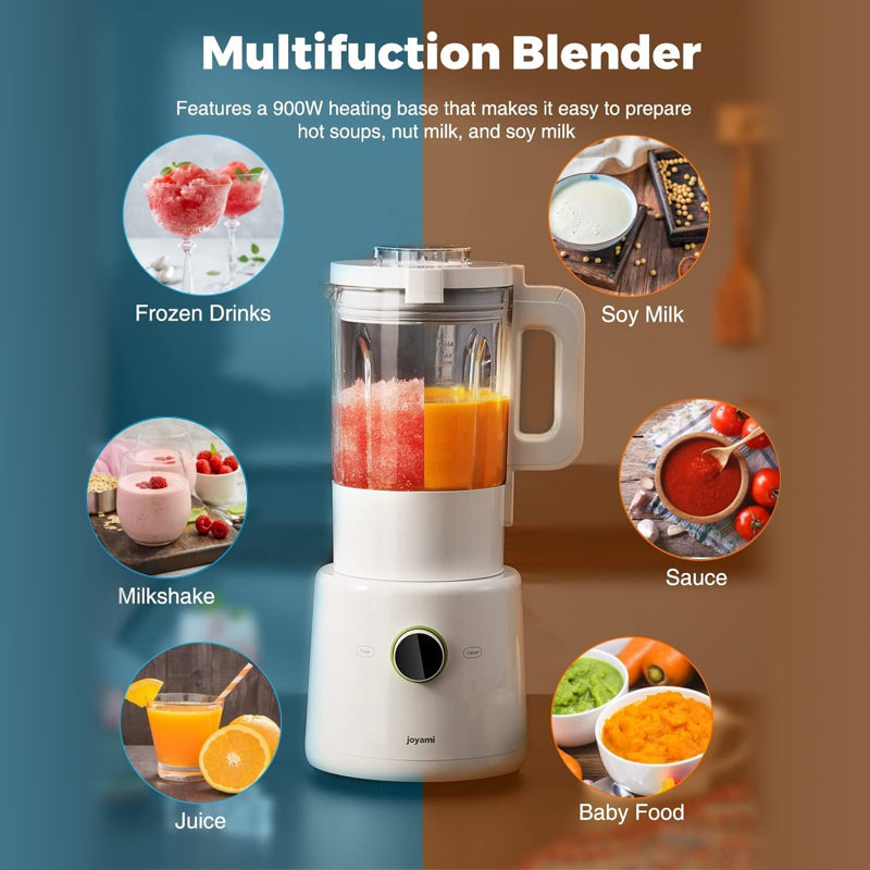 joyami Blender de comptoir intelligent, Bol en verre de 1,6 L, Contrôle par application multifonction, Connectivité Wi-Fi, Chaud et froid, Autonettoyant