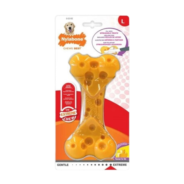 NYLABONE Os à mâcher saveur fromage pour chiens de moins de 23 kg