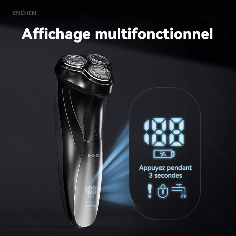 ENCHEN Blackstone 3 Rasoir électrique 3D étanche IPX7 à usage quotidien pour hommes, 1 pièce