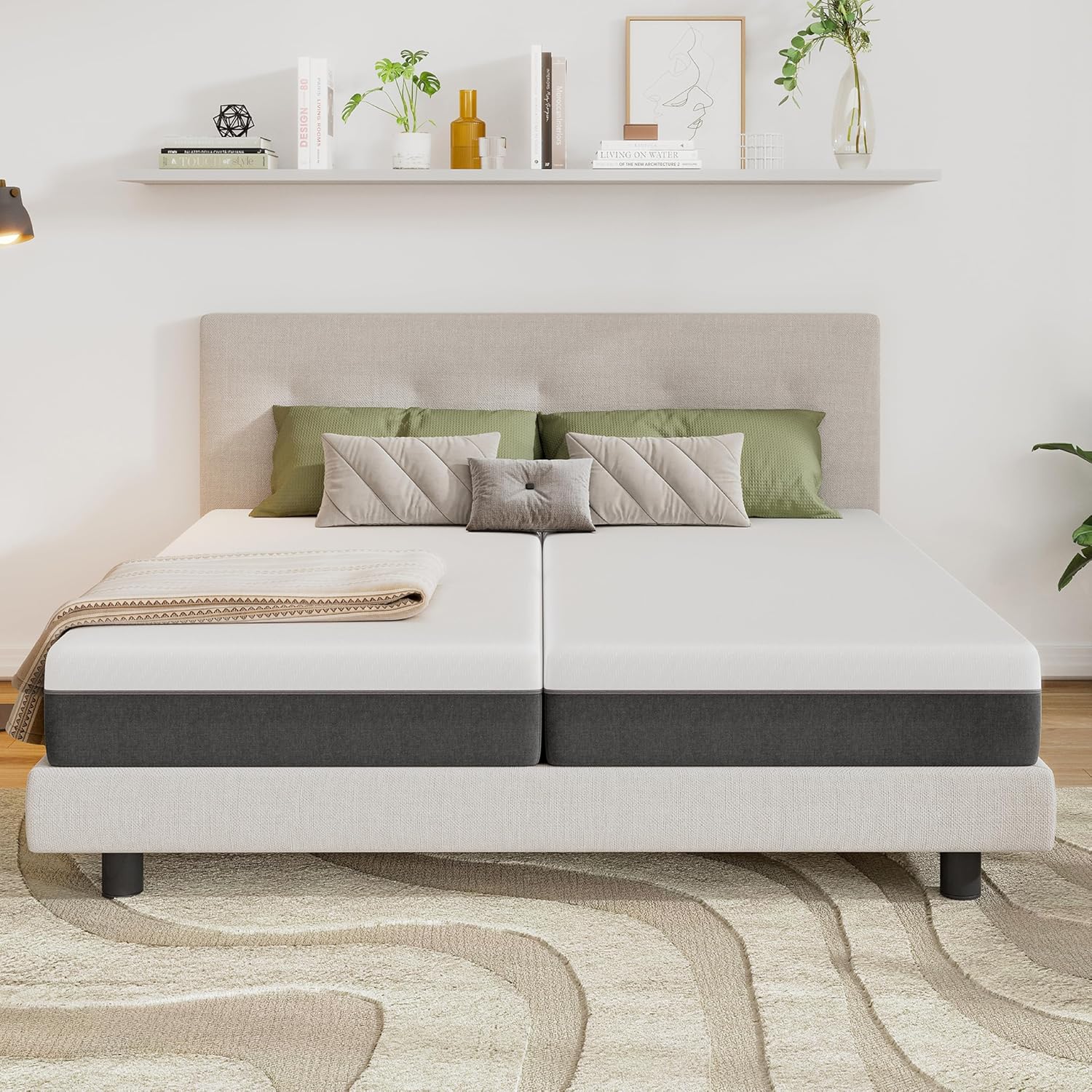 Matelas EGO HOME 160 x 200 cm, Hauteur 18 cm, Mousse Froide H3 à 3 Couches, Utilisable des Deux Côtés – Soulage la Pression, Élasticité Ponctuelle, Respirant, Ergonomique pour le Dos