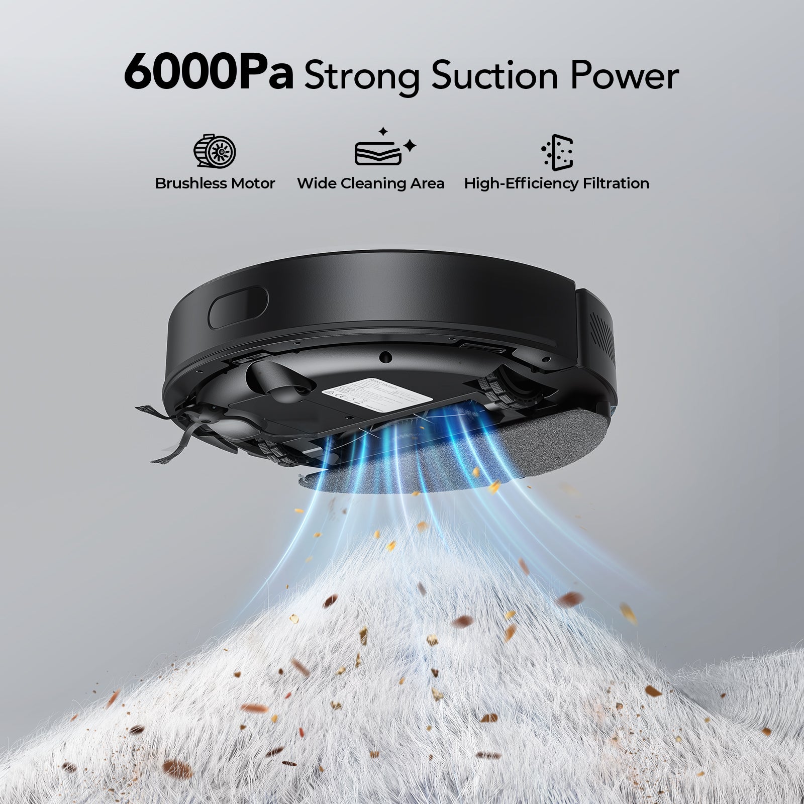 Lubluelu L15 Ultra Aspirateur robot 3-en-1 avec lavage, aspiration puissante de 4000 Pa, navigation laser, cartographie en 5 étapes, silencieux à 55 dB, contrôle via application, idéal pour les poils d’animaux, les tapis et les sols durs