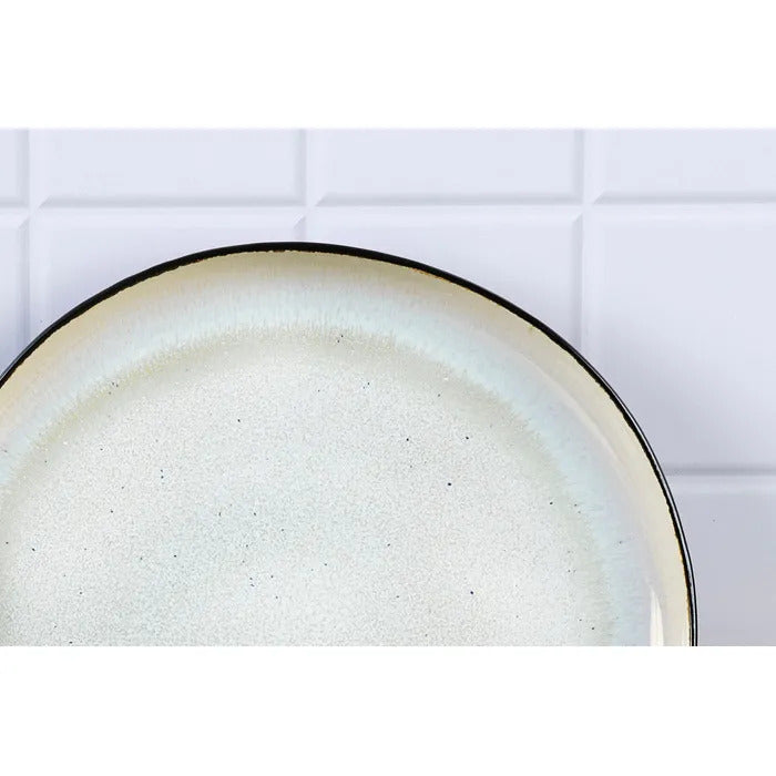 BJÖRN IRIS Lot de 2 plateaux de service blanc ivoire - Ø 32 cm