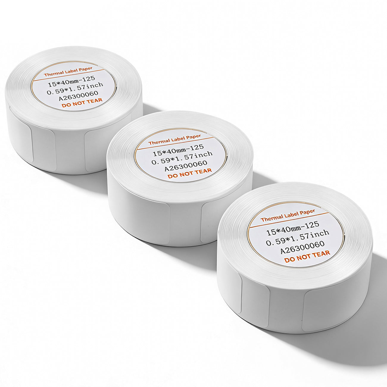 Larkie 15*40mm Papier Thermique Autocollant 3 Rouleaux, Blanc, Compatible avec l'Imprimante de Labels D110, Idéal pour l'Organisation à Domicile et au Bureau