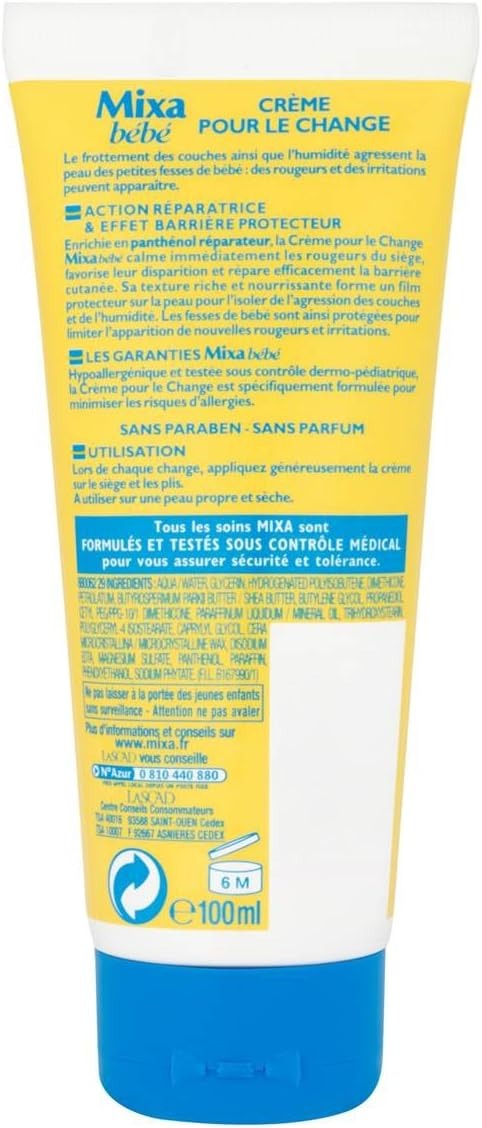 Mixa Crème Change Bébé Double Action, 100 ml