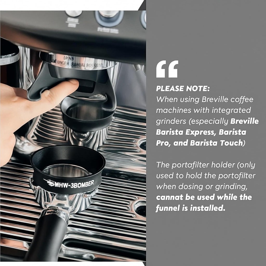 MHW-3BOMBER Entonnoir de dosage d'espresso 54 mm, anneau de dosage magnétique pour porte-filtre, outils de barista compatibles avec porte-filtre d'espresso 54 mm DR5547B-OS