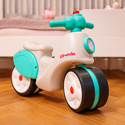 Falk Strada Trottinette pour tout-petits à roues silencieuses - Crème et vert - Petits aventuriers - 59 x 24 x 48 cm - 1