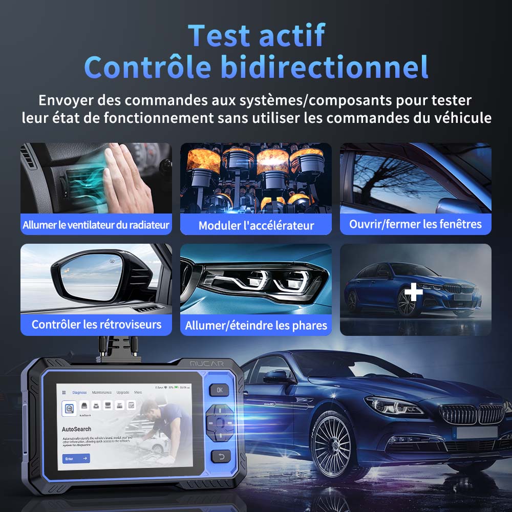 MUCAR 682 Scanner de diagnostic professionnel système complet OE, contrôle bidirectionnel, plus de 20 fonctions de réinitialisation, CAN-FD & FCA AutoAuth, diagnostic IA