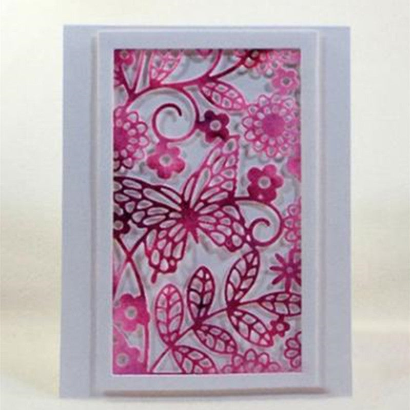 WhereHike Matrices de découpe créatives en métal motif papillon, Pochoir, Outil de gaufrage pour scrapbooking, Cartes en papier, Décoration d'album, Un papillon et une feuille verte