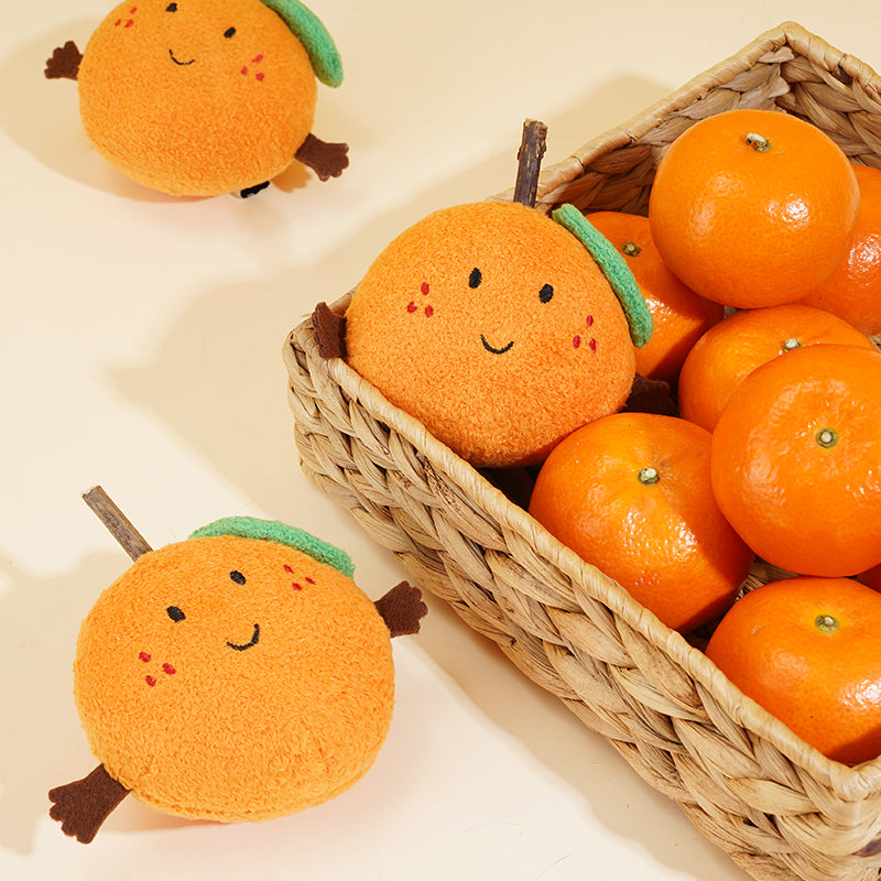 zeze Jouet orange à la vigne argentée