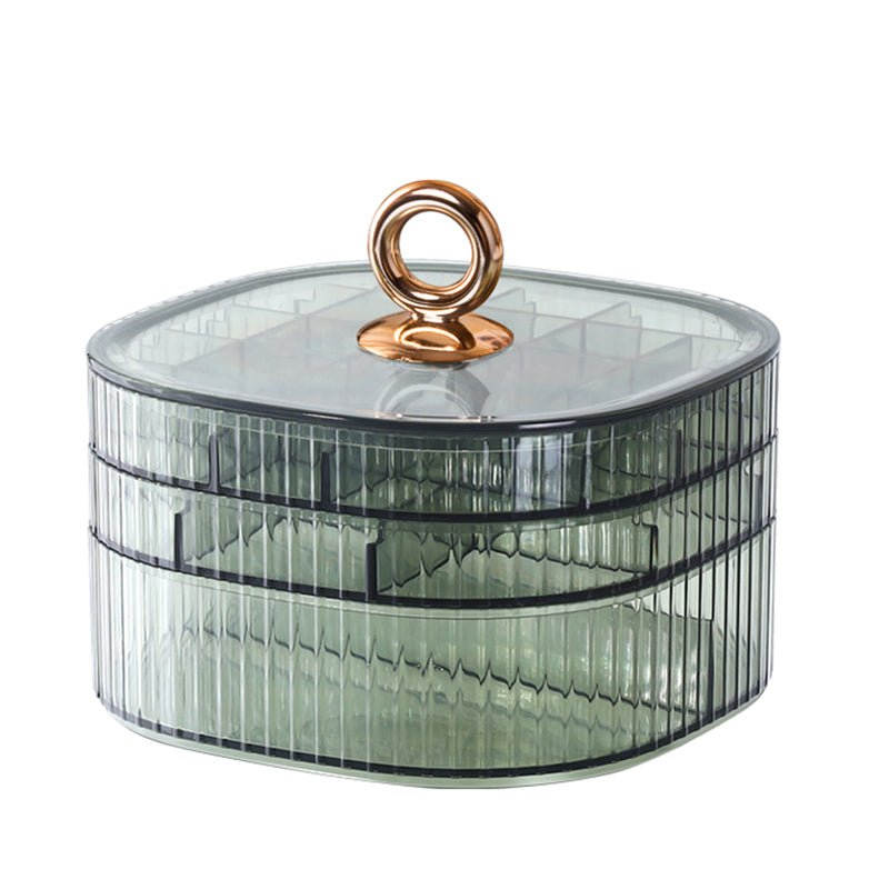 JORDAN&JUDY Boîte de rangement à bijoux grande capacité, Compartiments multicouches, Étui à bijoux pour boucles d'oreilles, colliers, bagues et montres, Vert