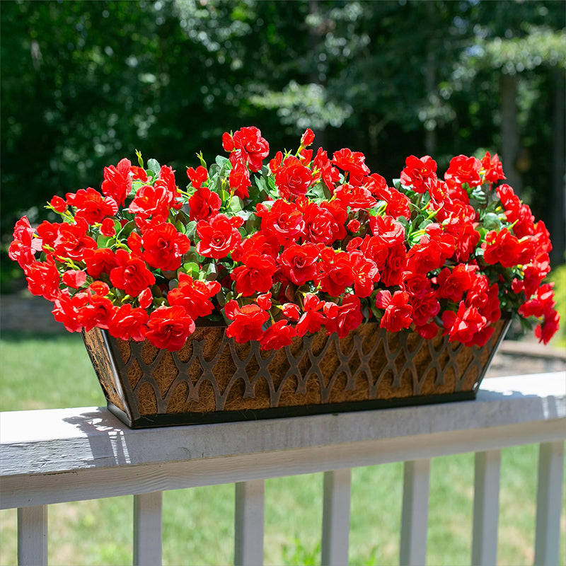 Yuejia Lot de 6 bouquets de fleurs artificielles en soie camélia rouge - 38 cm