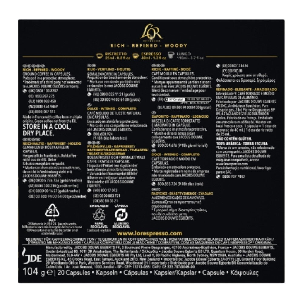 L'OR Capsules Or Absolu x20 104 g