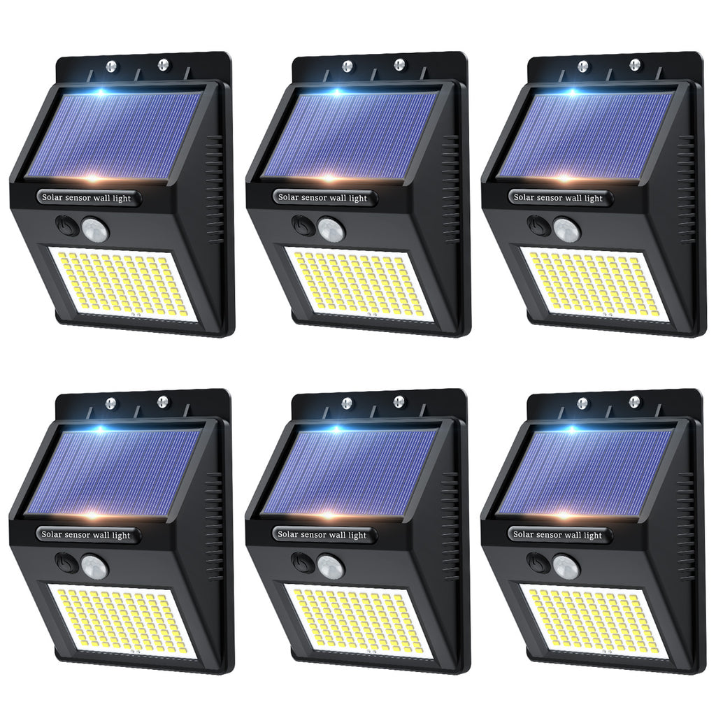 VIVREAL Lampes murales solaires alimentées par l’énergie solaire, Lot de 6, 100 LED YHM02B, Soldes du Nouvel An, Meilleures idées cadeaux