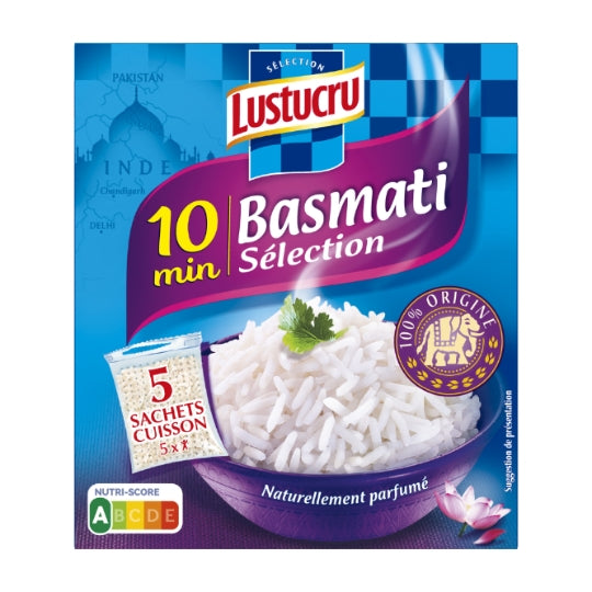 Lustucru Riz basmati à grain long cuisson rapide 450 g