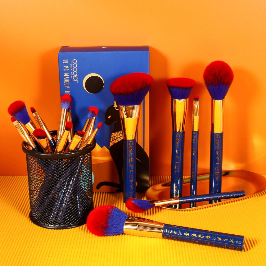 DOCOLOR Kit de 19 pinceaux de maquillage - Thème Égypte