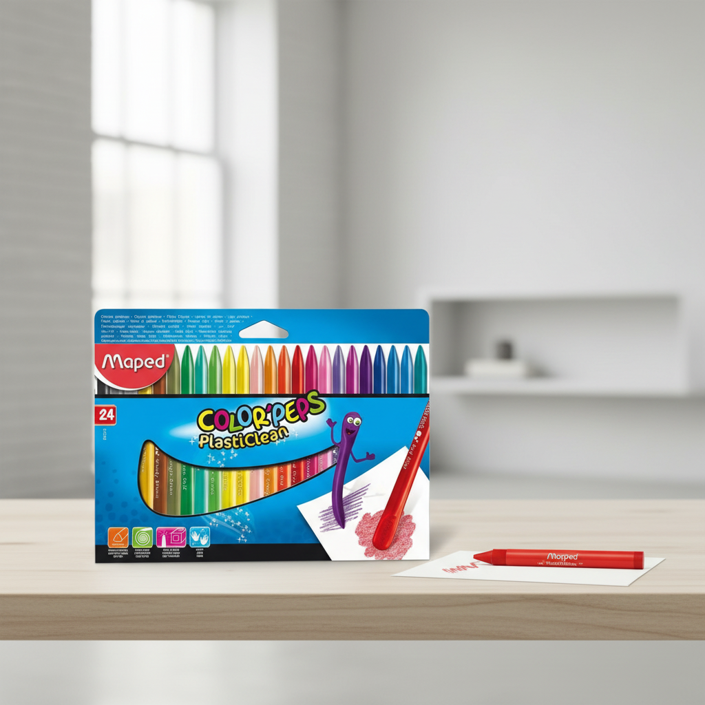Maped Crayons plastiques x 24, boîte en carton