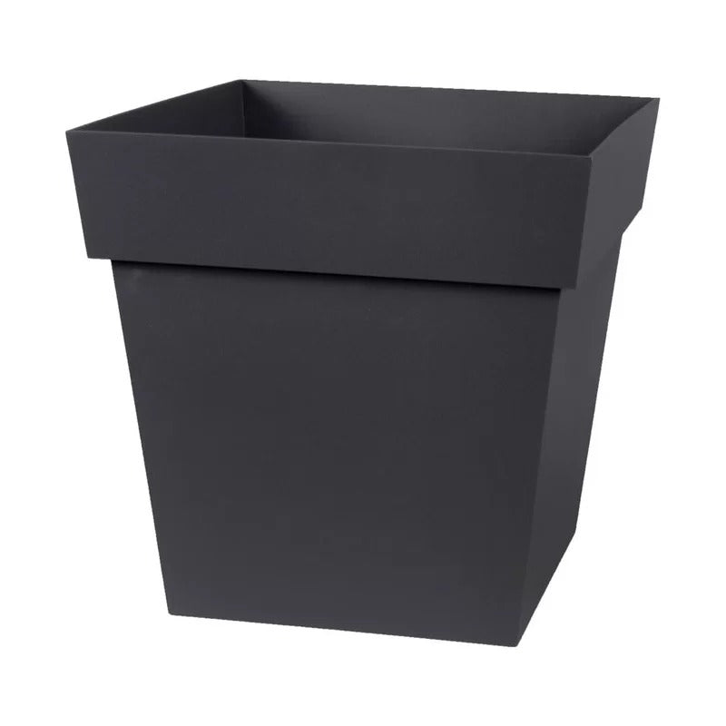 EDA TOSCANE Pot de fleurs carré, Gris anthracite, 32 cm, Dimensions : 32 x 32 x 32 cm, Volume : 22 L