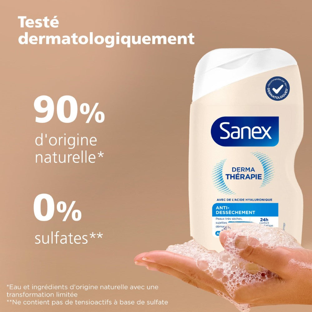 Sanex - Gel douche - Derma Thérapie - Anti-démangeaison & irritation - 425ml