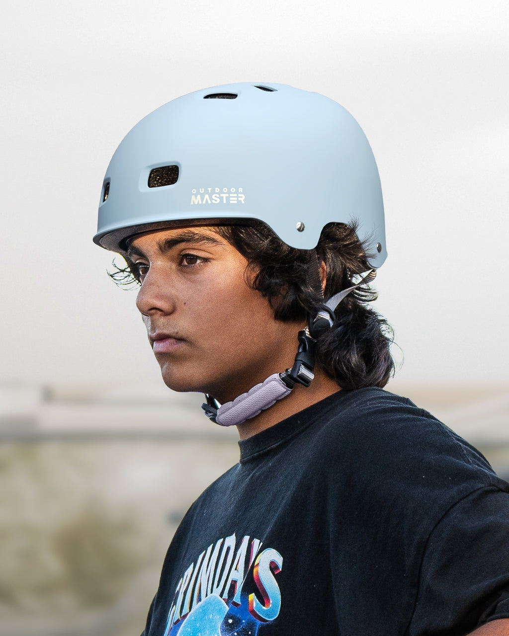 OutdoorMaster Oryx Casque de skateboard bleu clair - Taille S 52-55 cm