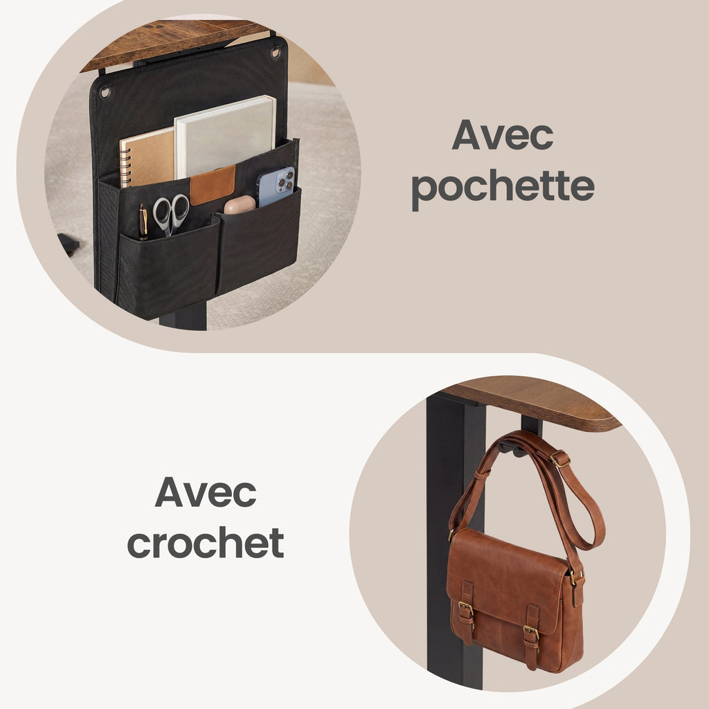 JOYFURNOS Bureau électrique réglable en hauteur avec 4 hauteurs de mémoire marron rustique - 160 x 70 cm