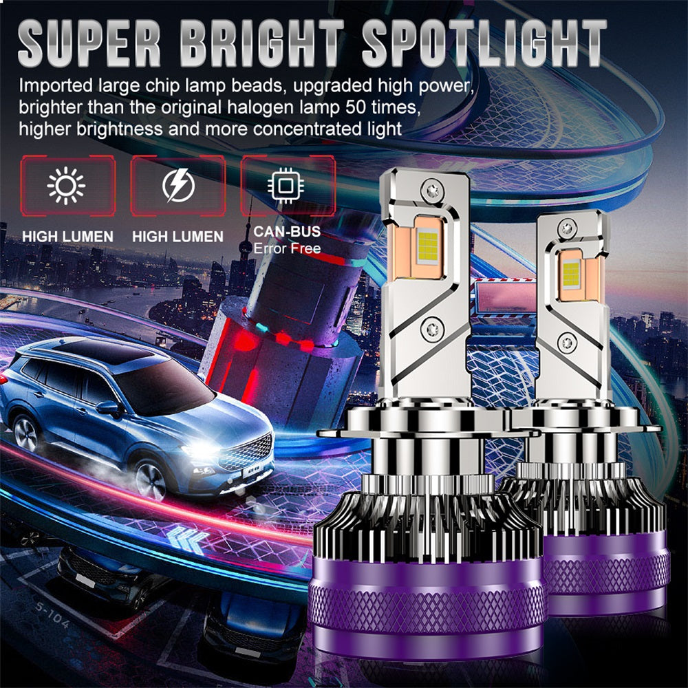 ENdureLite H4 H7 H11 H1 9005 9006 9012 Ampoules LED pour phares, puces CSP, 20 000 lm super lumineuses, 300 % plus lumineuses, blanc froid 6000 K, résistantes à l'eau IP68