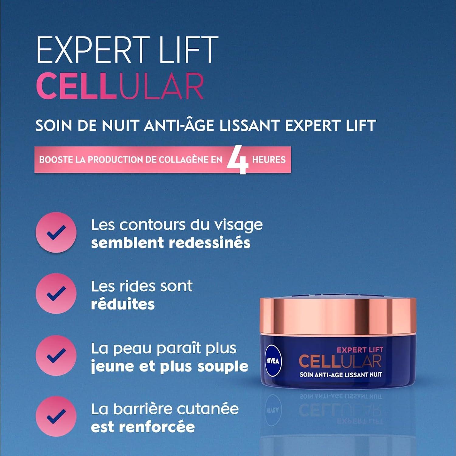 NIVEA Cellular Expert Lift Crème de nuit visage lissante anti-âge 50 ml