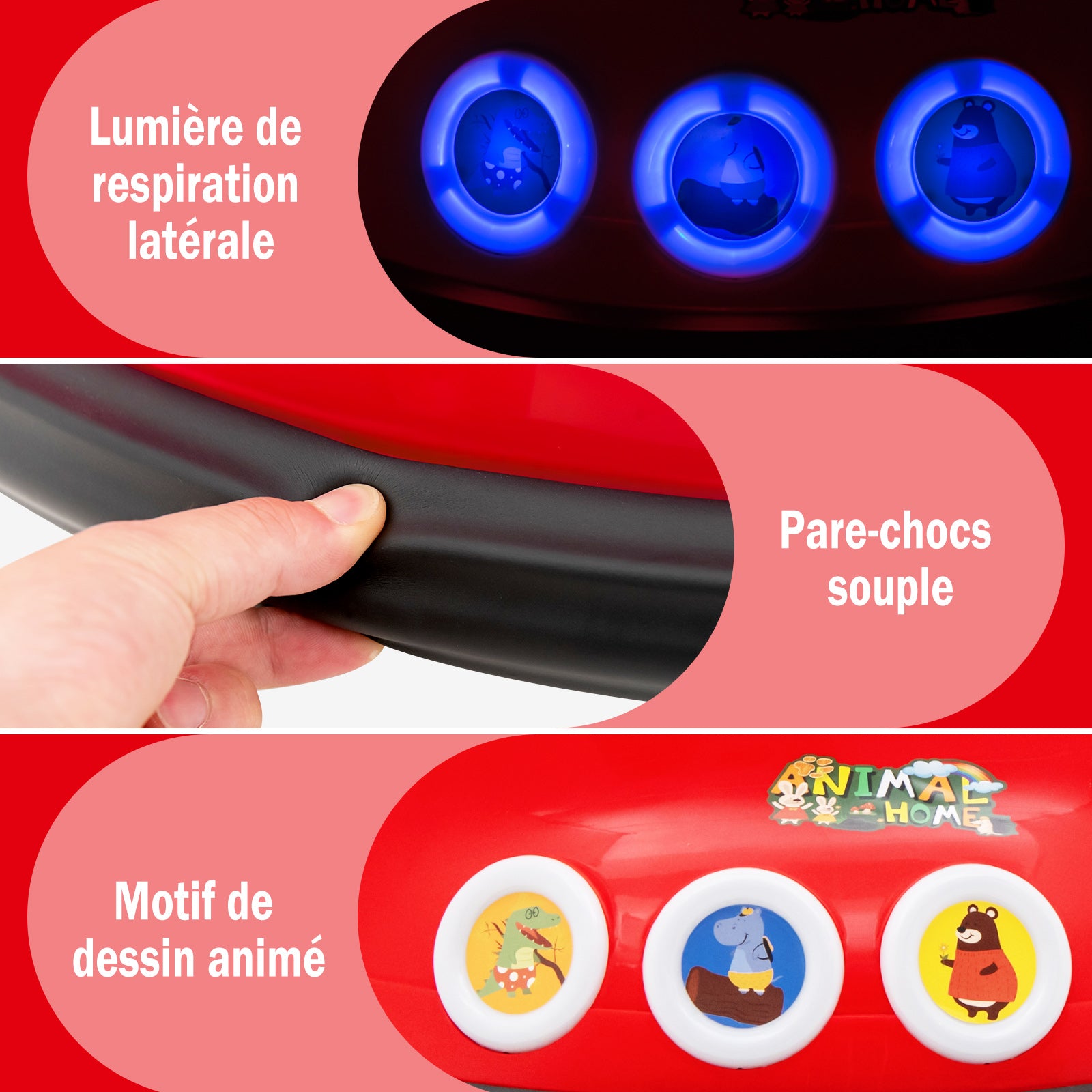 Voiture de course pour enfants 12 V, rotation à 360 degrés, avec musique, lumières et télécommande, rouge