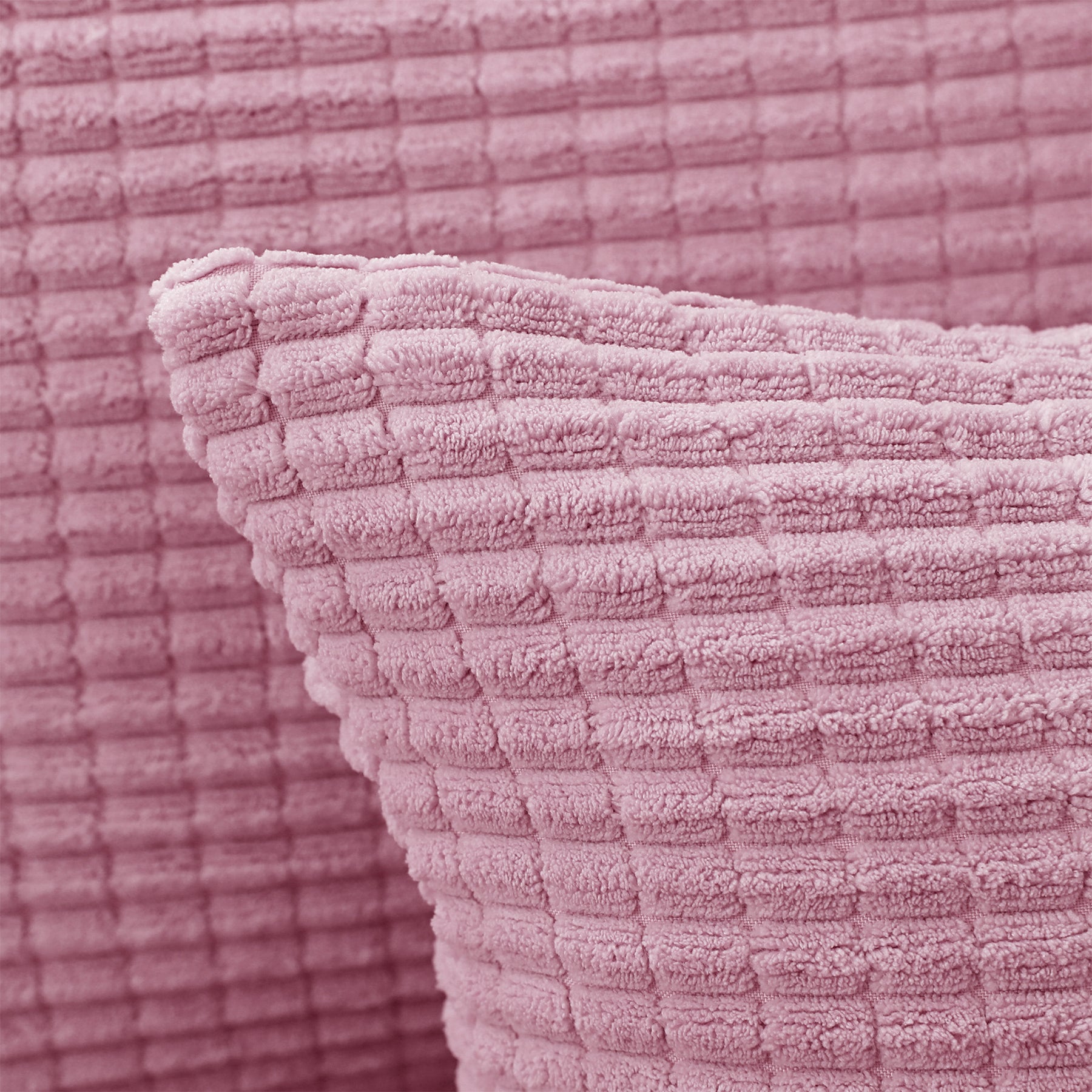 Deconovo Housse de coussin en velours, coloris rose, 45 x 45 cm, 1 pièce