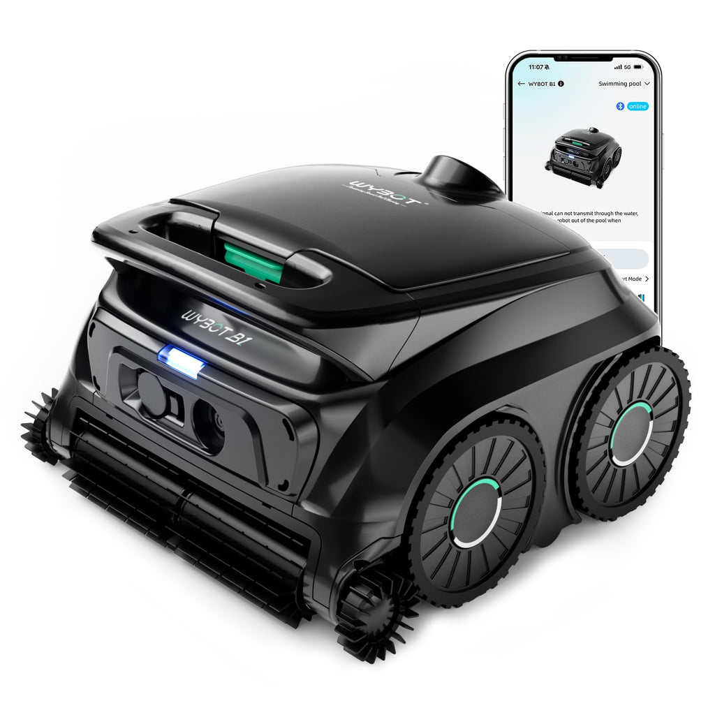 WYBOT B1 robot nettoyeur de piscine, mise à jour OTA, nettoyage du fond et des parois, aspirateur de piscine sans fil 120 min d'autonomie pour piscines enterrées et hors sol