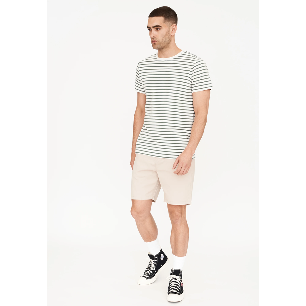 Resteröds T-shirt en bambou à rayures blanches et vertes, taille S