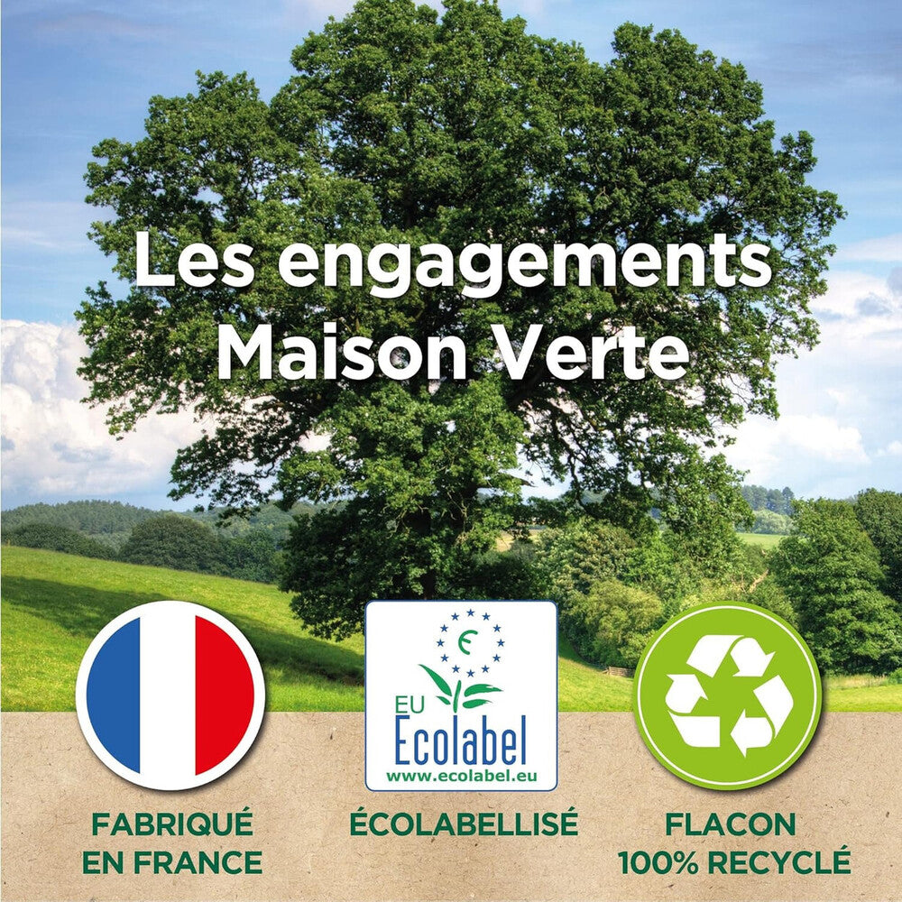 Maison Verte Liquide Vaisselle, Eucalyptus & Thé Vert, Huiles Essentielles Biologiques, 3 x 500 ml (= 1,5 L)