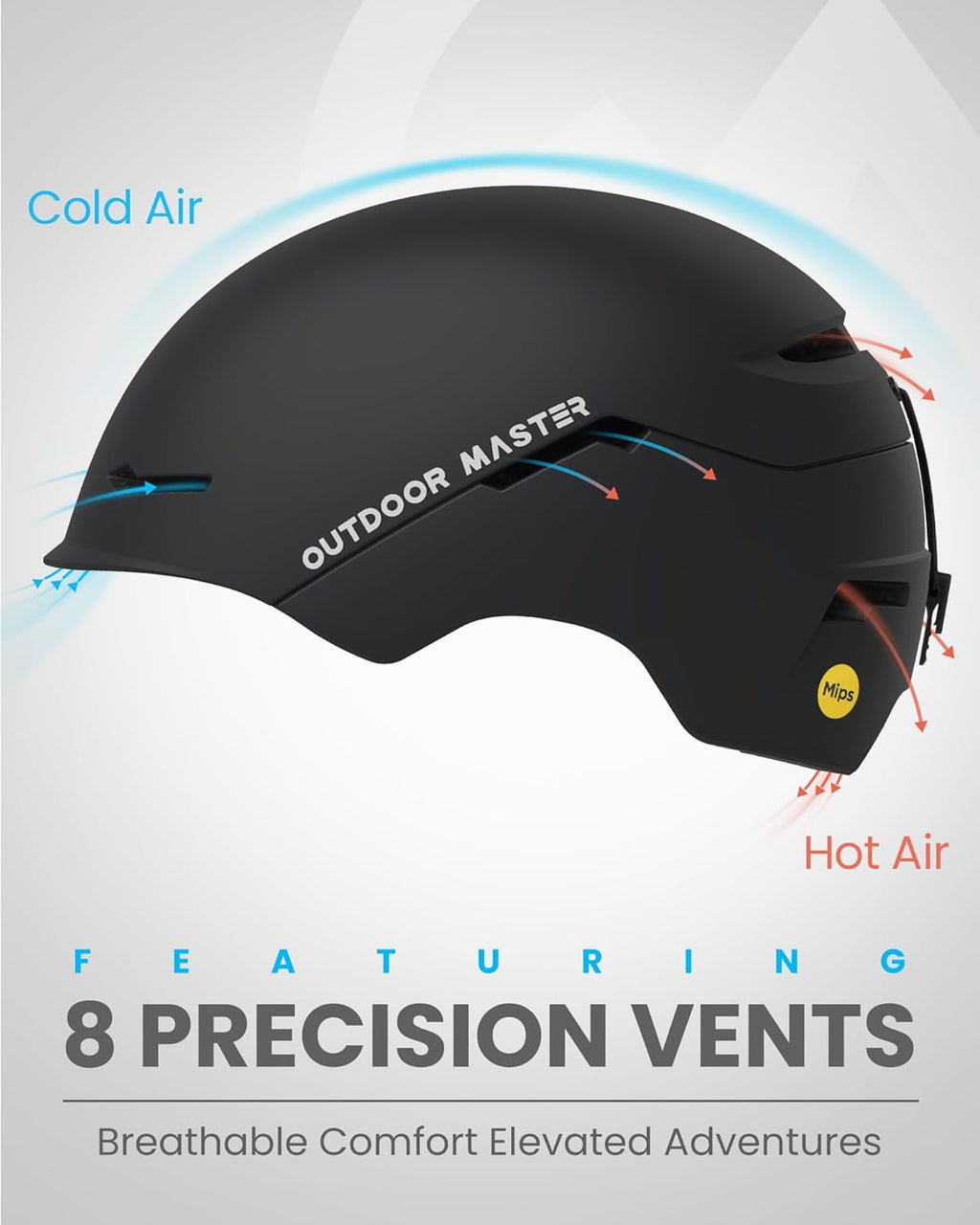 OutdoorMaster Casque de ski ELK MIPS - Casque de sport de neige Noir L