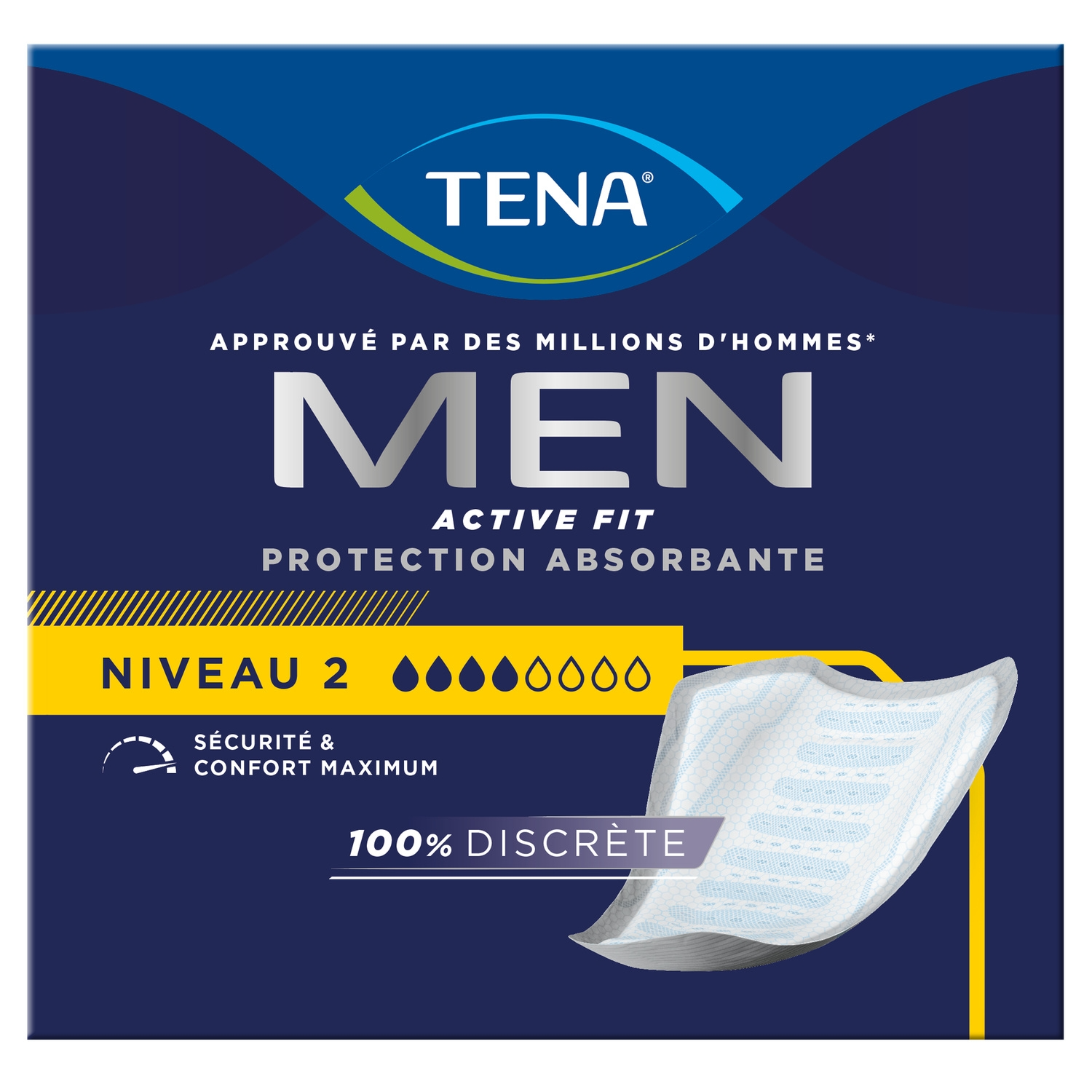 TENA Sous-vêtements d'incontinence pour hommes Niveau 2 - Lot de 10