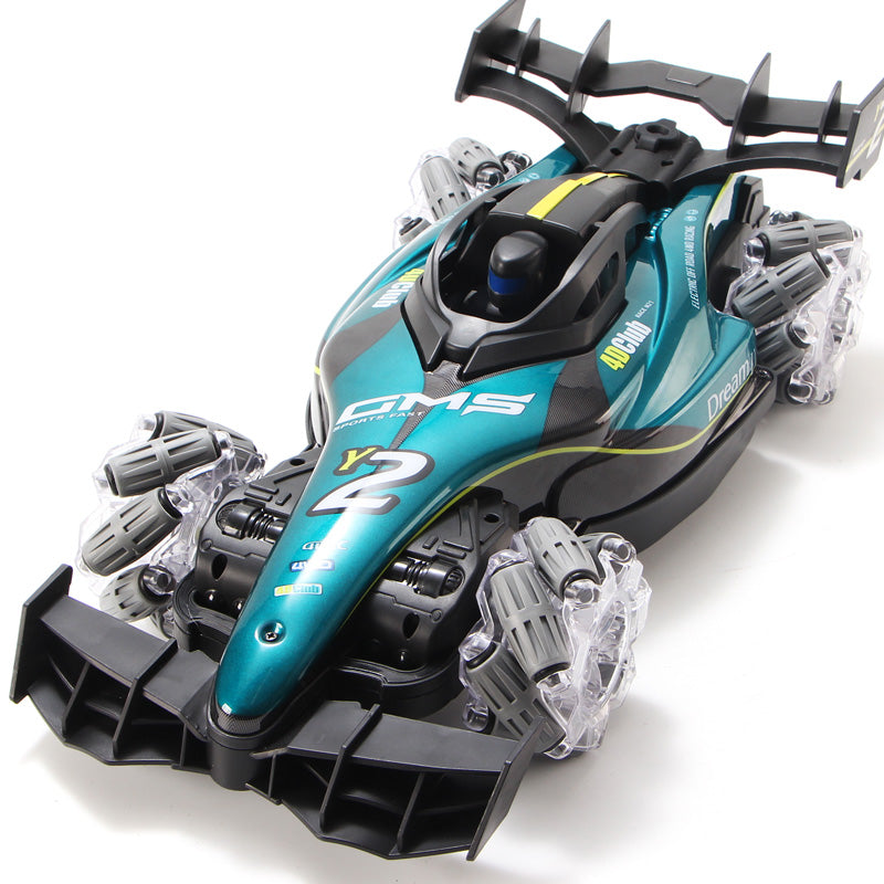 4DRC Y2 Voiture RC de télécommande gestuelle pour enfants de 6 à 12 ans, 2,4 GHz, 4x4, rotation à 360°, voiture de cascade RC Drift avec lumières, musique et spray, échelle 1:12, jouet voiture cadeau pour garçons et filles