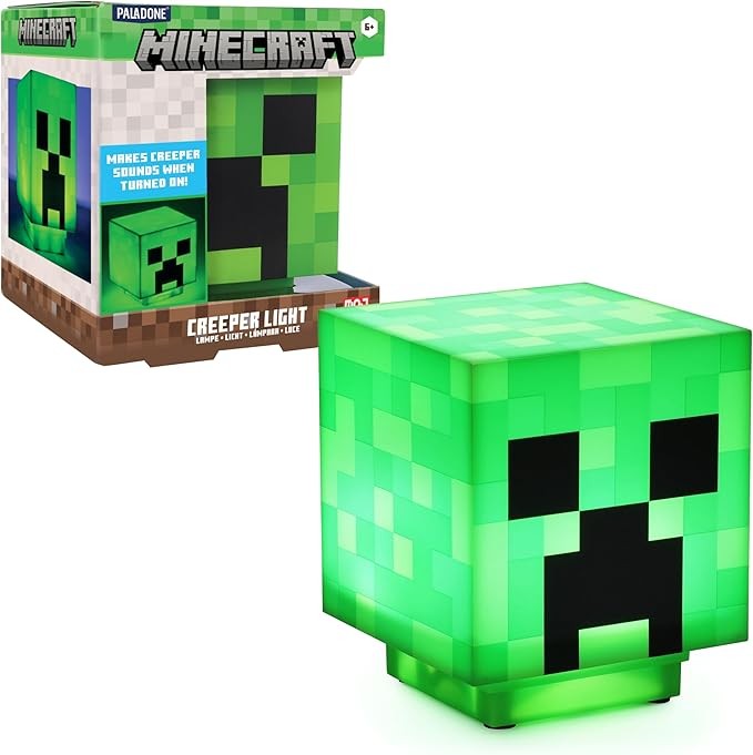 MINECRAFT Lampe Creeper avec Son Officiel - sous Licence Officielle - 11 cm - à Piles