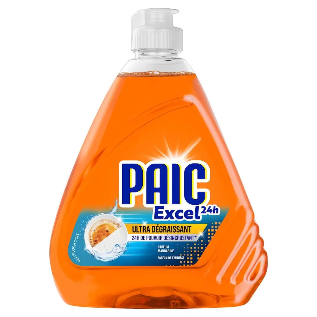 PAIC Excel 24h Ultra Dégraissant Liquide Vaisselle Mandarine 500 ml