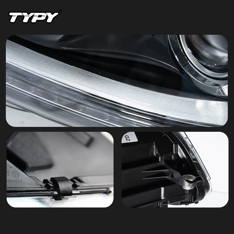 TYPY Phares de voiture pour Mercedes-Benz Classe C W204 2011-2013, ampoules LED, feux de jour, clignotants dynamiques, accessoires de voiture