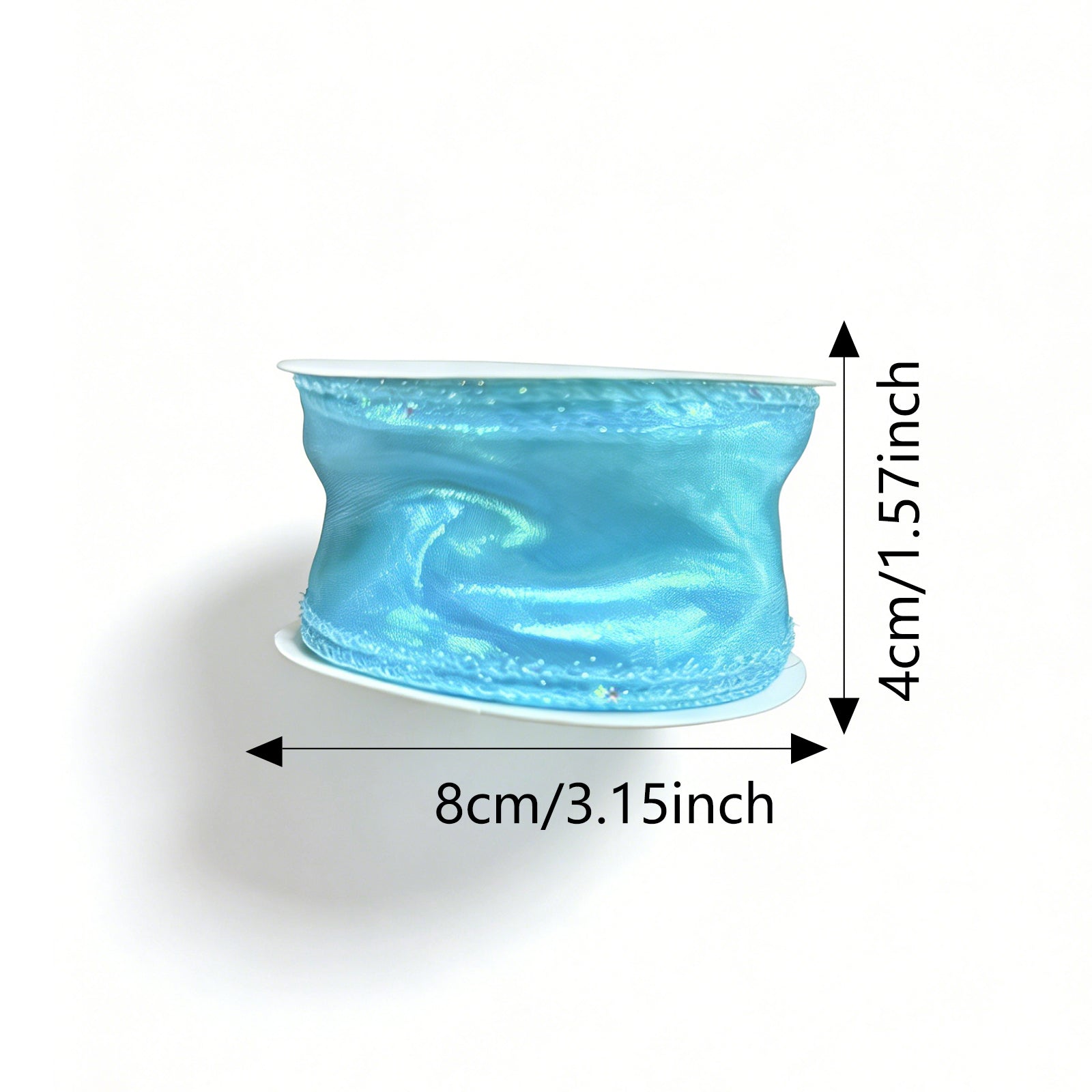 JU7CER Lot de 2 rubans irisés à queue de poisson 4,5 cm x 9 m ruban transparent à nœud motif ondulé ruban en soie de couleur unie matériau d'emballage floral