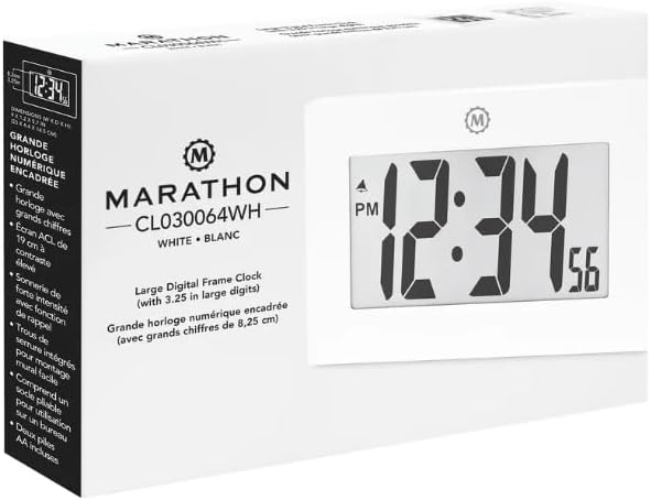 Marathon Calgary Horloge numérique murale - Blanc