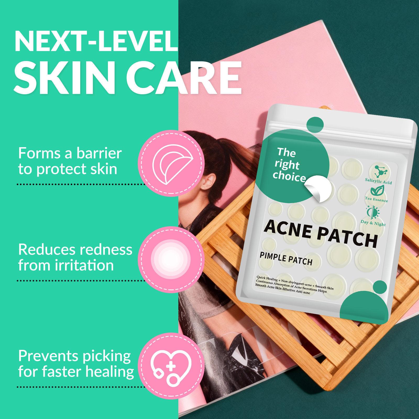 GAONLY 30 patchs anti-acné - 8 feuilles