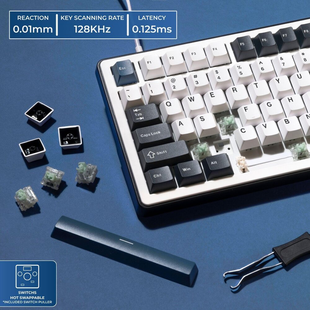 THE G-LAB KEYZ ELITE 400 HE Gaming Clavier Switch Magnétique Filaire RGB 96 % - QWERTY - Bleu/Blanc