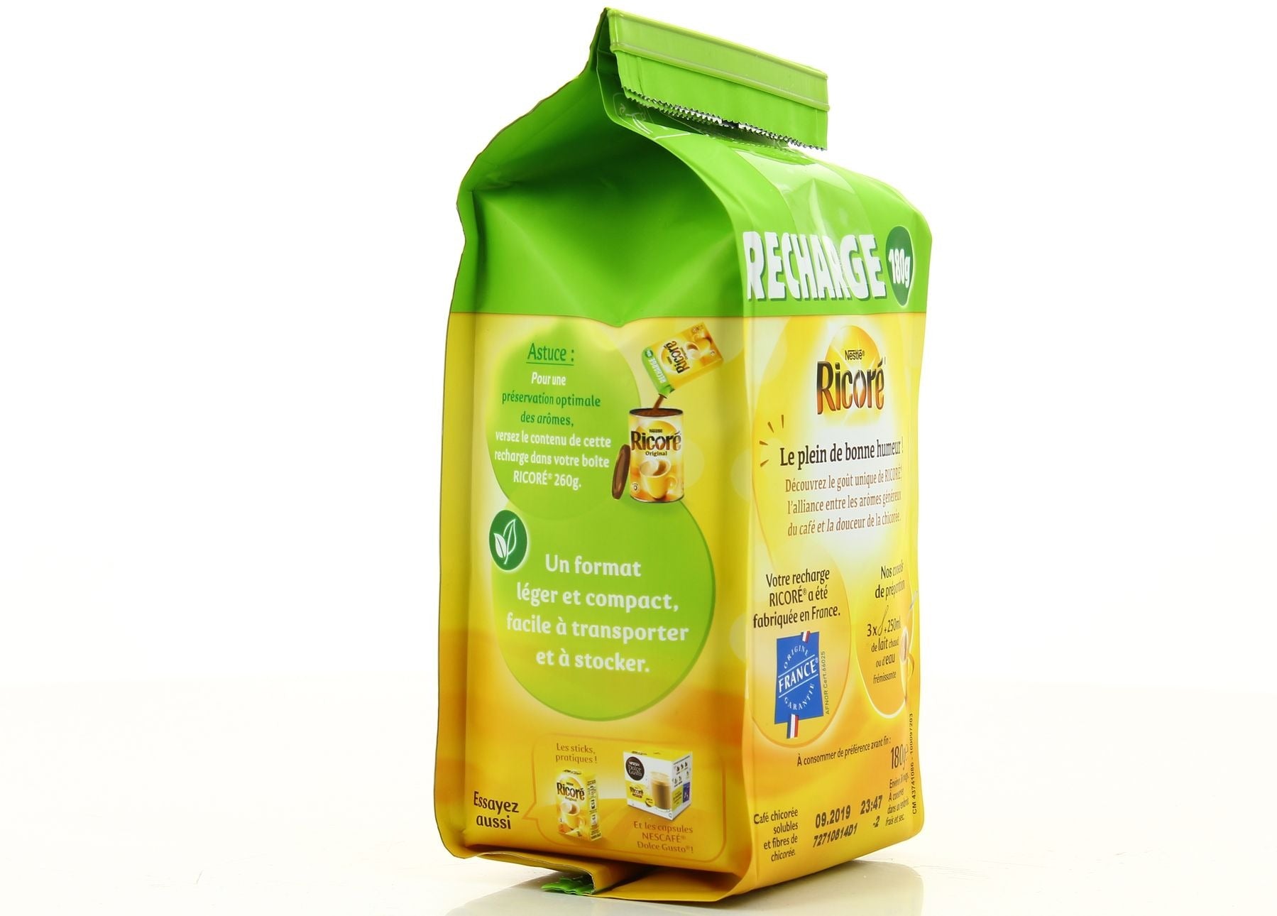Nestlé Ricore Original Pack Éco Mélange de Café Instantané et de Chicorée, 180 g