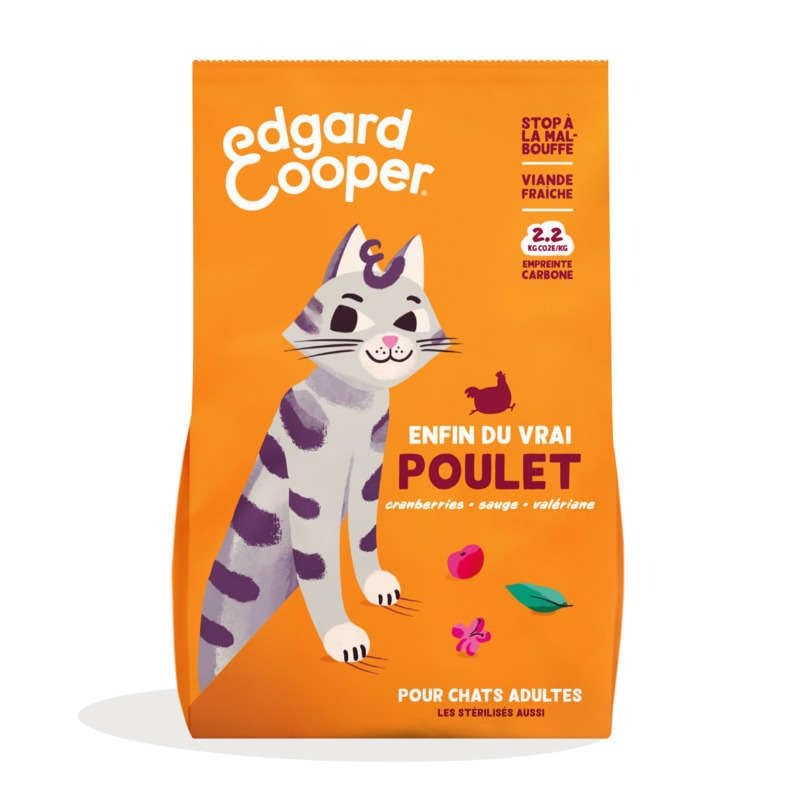 Edgard & Cooper Croquettes pour Chat Adulte Sans Céréales Poulet Frais