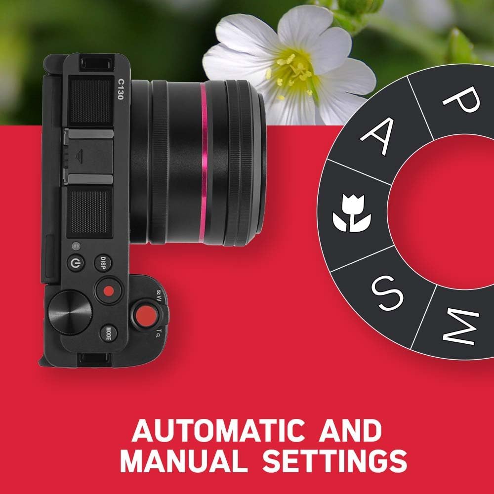 AgfaPhoto Realishot C130 - Appareil photo compact, 24 MP, zoom optique 10x, vidéo 4K, écran rotatif