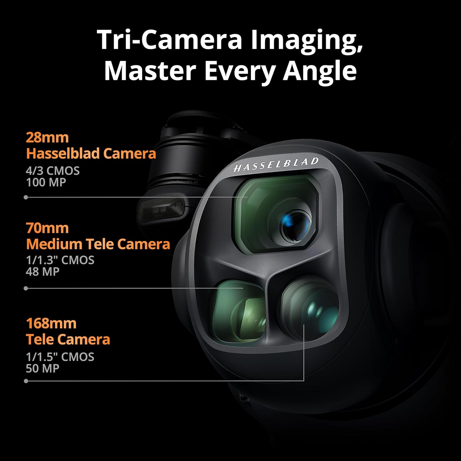 DJI Mavic 4 Pro avec DJI RC 2, Drone haut de gamme à triple caméra avec caméra Hasselblad CMOS 4/3 100 MP, Pour professionnels, Transmission vidéo 30 km, Temps de vol max. 51 min