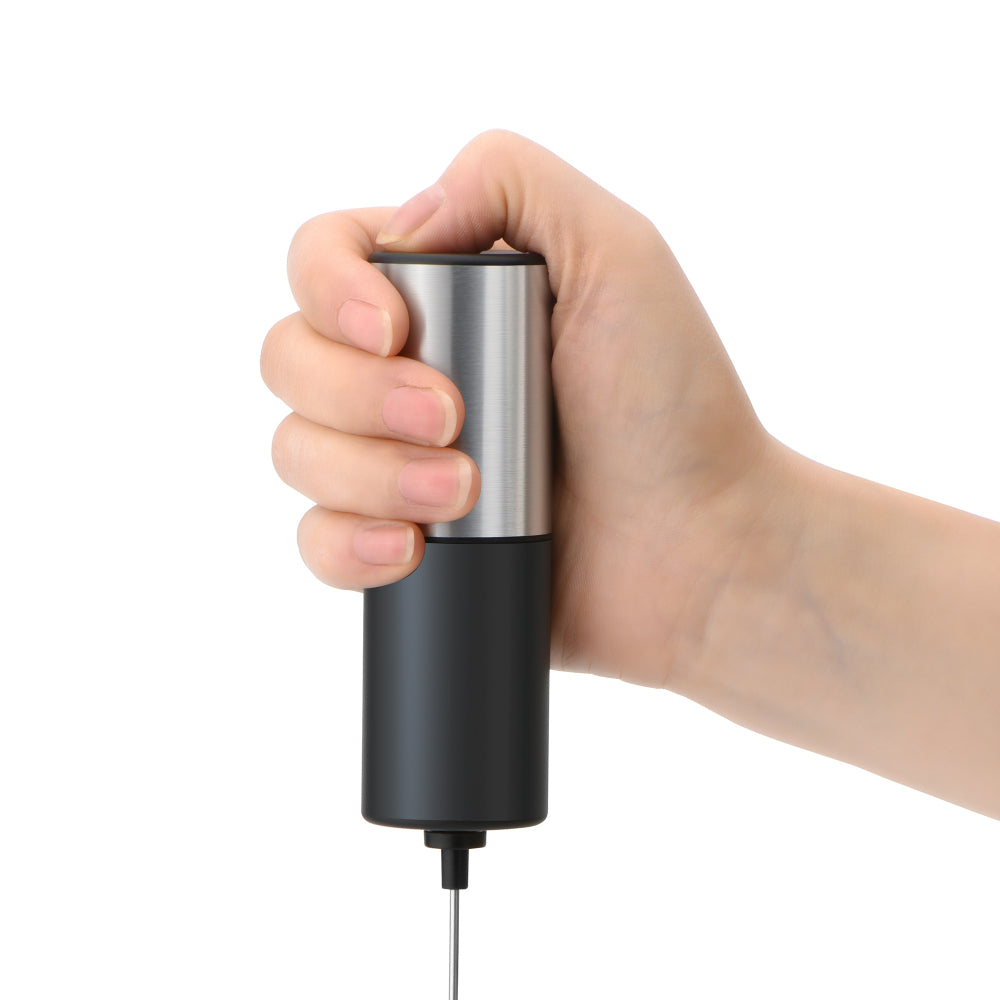 KitchenCook KFOAM Mousseur à lait électrique à piles avec fouet en acier inoxydable 304 et support
