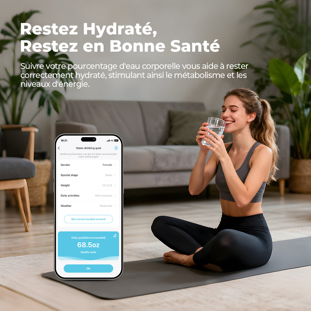 Sparoma ADL-26Black pèse-personne impédancemètre numérique noir – balance connectée Bluetooth avec suivi par application, gestion de santé multi-utilisateur, alimenté par 2 piles AAA (piles non incluses), capacité 180 kg/400 lb