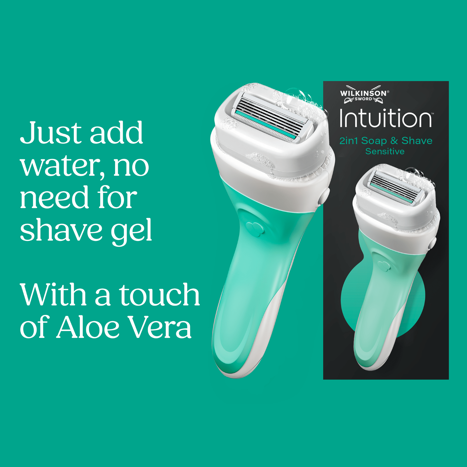Wilkinson Sword Intuition 2-en-1 - Savon & Rasoir Sensitive Femme - 3 Recharges