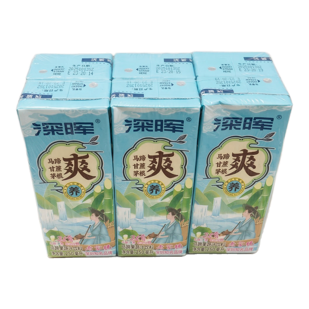 Shenhui Jus de fruits, légumes et châtaignes d'eau - 6 x 250 ml